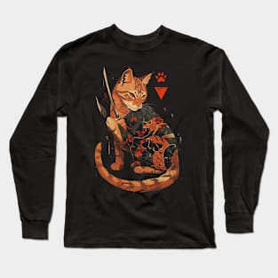 Cat Ninja Mastery Clawed Assassin Long Sleeve T-Shirt